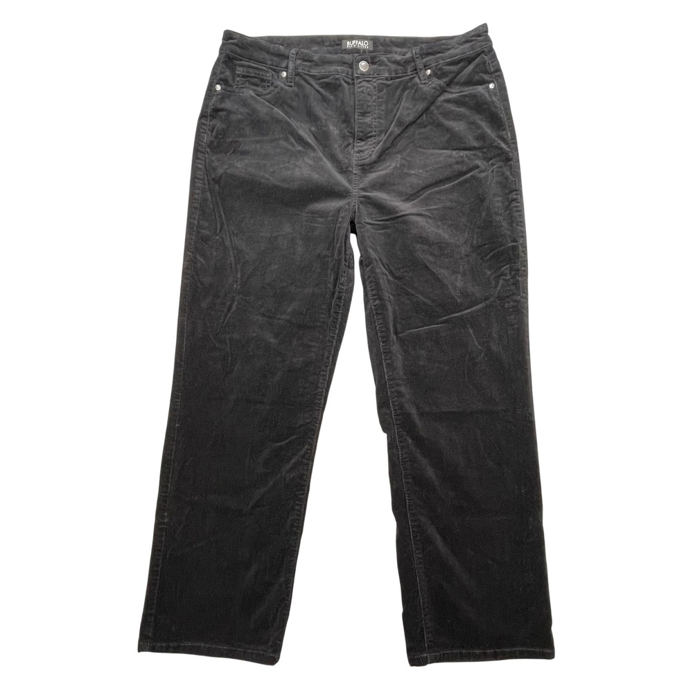 Buffalo Black Nyla Straight Leg Stretch Corduroy Pant Women Size 16